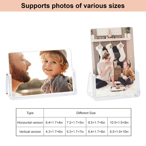 2-Pack of Acrylic Frameless Photo Frames with Clear Base - Boxalls # 2-Pack of Acrylic Frameless Photo Frames with Clear Base Boxalls