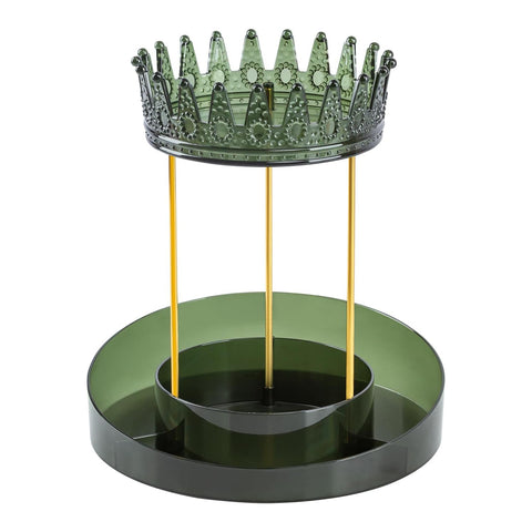 360° Rotating Jewelry Organizer – Crown Design PET Box for Necklaces & Earrings - Boxalls # 360° Rotating Jewelry Organizer – Crown Design PET Box for Necklaces & Earrings Boxalls
