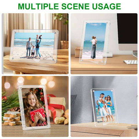 Acrylic Photo Frame with Magnet Stand – Vertical & Horizontal Display