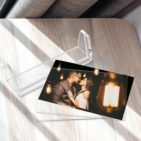 2-Pack of Acrylic Frameless Photo Frames with Clear Base - Boxalls # 2-Pack of Acrylic Frameless Photo Frames with Clear Base Boxalls