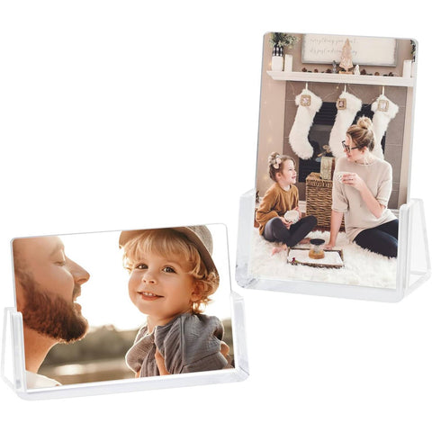 2-Pack of Acrylic Frameless Photo Frames with Clear Base - Boxalls # 2-Pack of Acrylic Frameless Photo Frames with Clear Base Boxalls