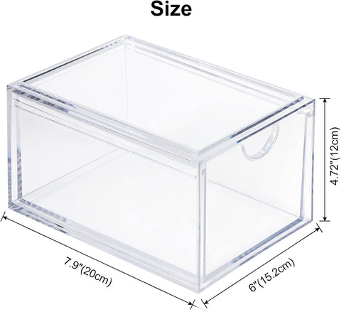 Acrylic Stackable Storage Drawers - Clear Makeup Organizer, 2-Pack - Boxalls # Acrylic Stackable Storage Drawers - Clear Makeup Organizer, 2-Pack Boxalls