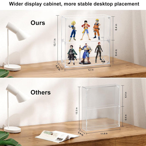 3-Tier Acrylic Display Case, Clear Dustproof Wall Mounted/ Desktop Cabinet for Funko Pop, Lego, Collectibles - Boxalls # 3-Tier Acrylic Display Case, Clear Dustproof Wall Mounted/ Desktop Cabinet for Funko Pop, Lego, Collectibles Boxalls