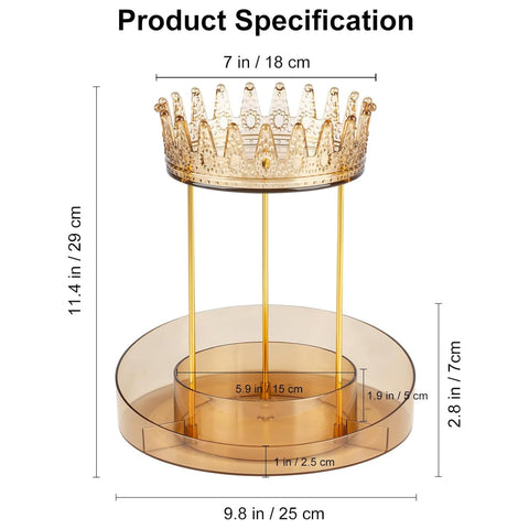 360° Rotating Jewelry Organizer – Crown Design PET Box for Necklaces & Earrings - Boxalls # 360° Rotating Jewelry Organizer – Crown Design PET Box for Necklaces & Earrings Boxalls