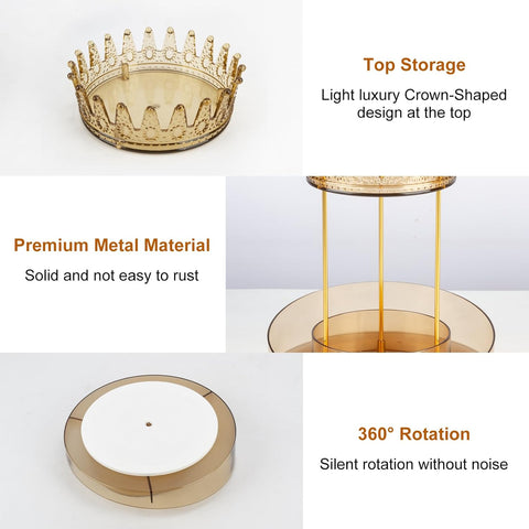 360° Rotating Jewelry Organizer – Crown Design PET Box for Necklaces & Earrings - Boxalls # 360° Rotating Jewelry Organizer – Crown Design PET Box for Necklaces & Earrings Boxalls