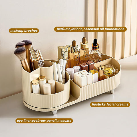 360° Rotating Makeup Organizer with Brush Holder – Large Capacity Vanity - Boxalls # 360° Rotating Makeup Organizer with Brush Holder – Large Capacity Vanity Boxalls