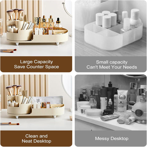 360° Rotating Makeup Organizer with Brush Holder – Large Capacity Vanity - Boxalls # 360° Rotating Makeup Organizer with Brush Holder – Large Capacity Vanity Boxalls