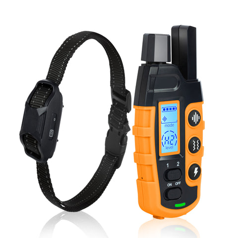 Dog Shock Collar - 3300Ft Dog Training Collar with Remote for 5-120lbs Small Medium Large Dogs Rechargeable Waterproof e Collar with Beep (1-8), Vibration(1-16), Safe Shock(1-99) (Orange)