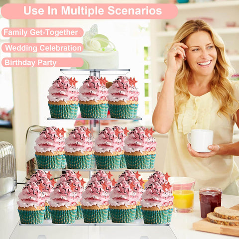 Expositor acrílico para cupcakes de varios niveles