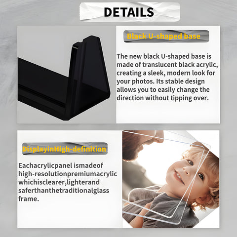 2-Pack Acrylic Photo Frame with Magnet Stand – Vertical & Horizontal Display - Boxalls # 2-Pack Acrylic Photo Frame with Magnet Stand – Vertical & Horizontal Display Boxalls