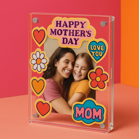 DIY Mother's Day gift, double-sided transparent frameless photo frame, high-definition display stand, perfectly presents precious moments