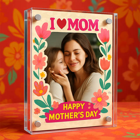 DIY Mother's Day gift, double-sided transparent frameless photo frame, high-definition display stand, perfectly presents precious moments