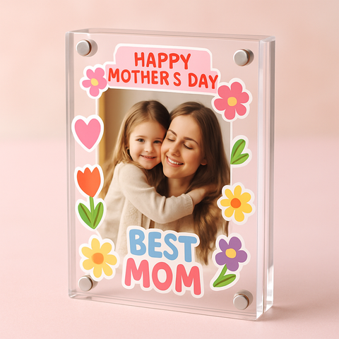 DIY Mother's Day gift, double-sided transparent frameless photo frame, high-definition display stand, perfectly presents precious moments