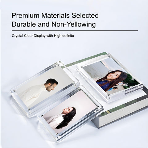 Boxalls Double-Sided Transparent Acrylic Photo Frame - Magnetic Frameless Design, Easy to Set Up, Gift Choice for Home & Office