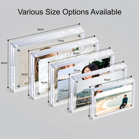 Boxalls Double-Sided Transparent Acrylic Photo Frame - Magnetic Frameless Design, Easy to Set Up, Gift Choice for Home & Office