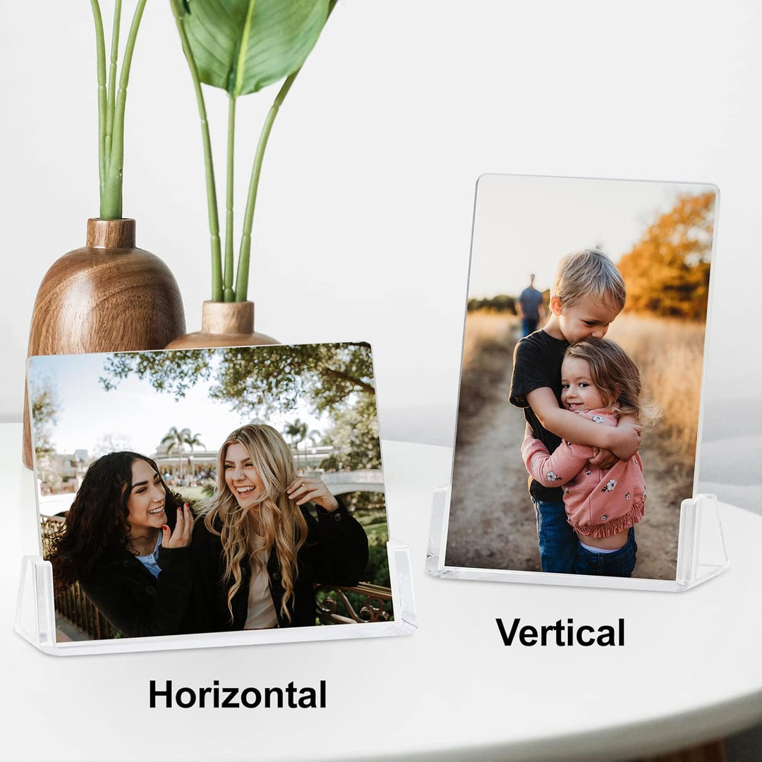 2-Pack of Acrylic Frameless Photo Frames with Clear Base – Boxalls
