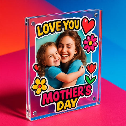 DIY Mother's Day gift, double-sided transparent frameless photo frame, high-definition display stand, perfectly presents precious moments
